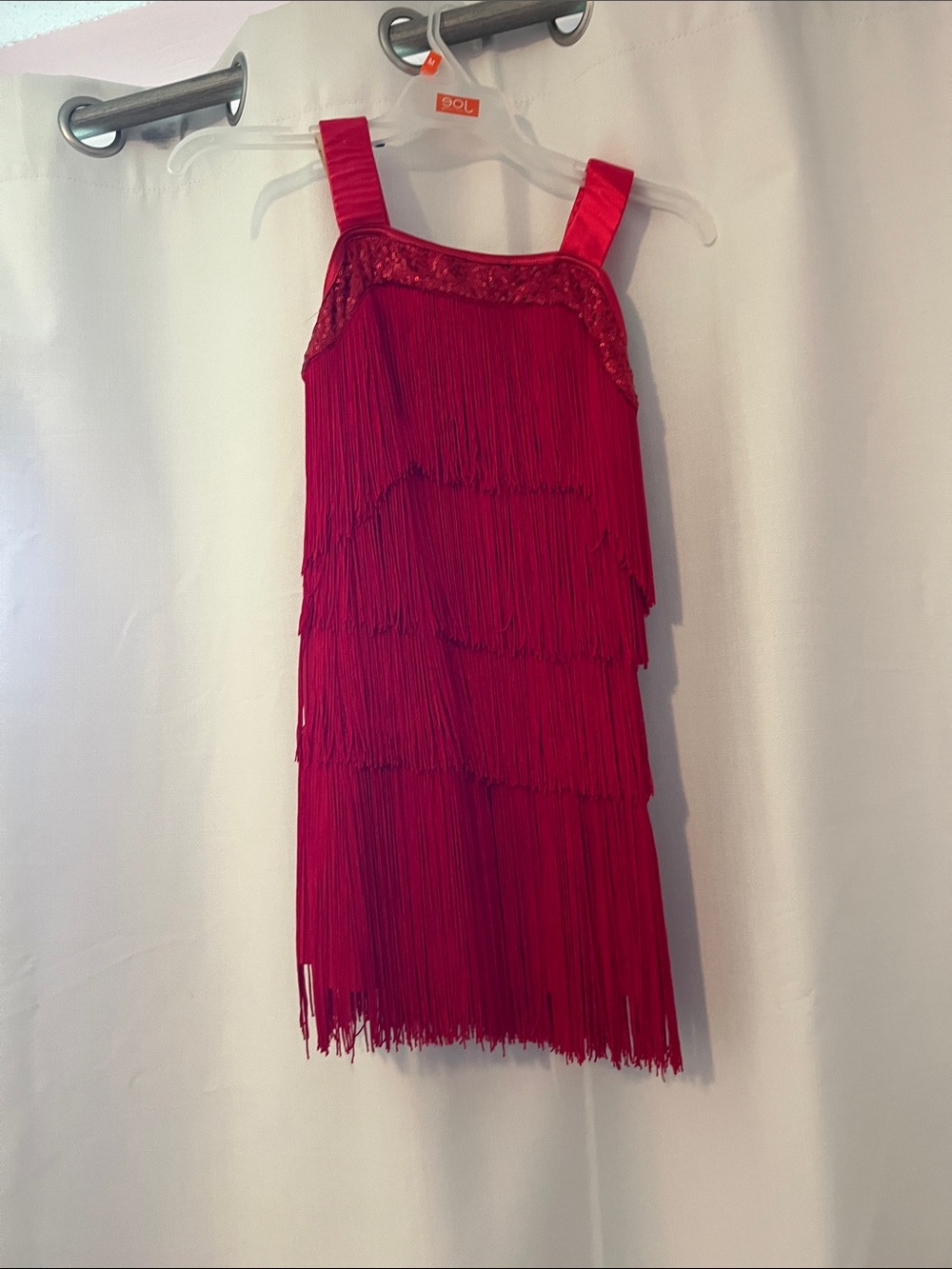 Red Fringe Tiered Dance Costume